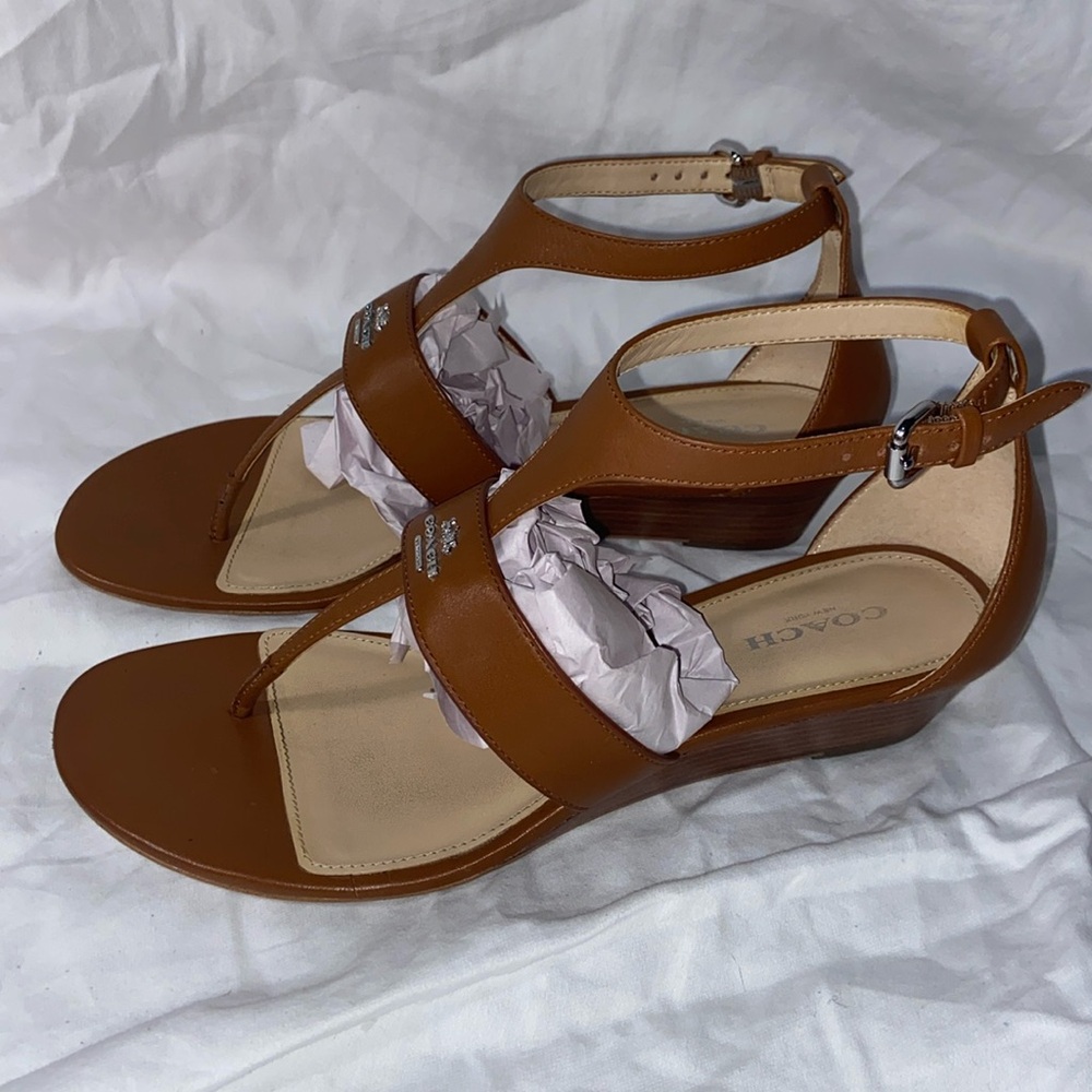 Coach Brown Leather Sandals